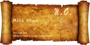 Mihl Olga névjegykártya